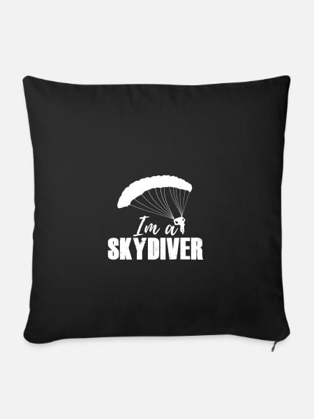 Skydiver - Sofakissenbezug 45 x 45 cm - Schwarz