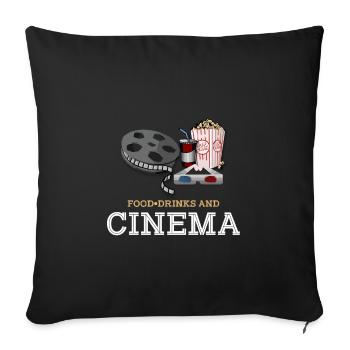 Cinéma - Housse de coussin décorative 45 x 45 cm - noir - Devant