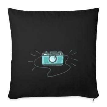 Caméra Cam Appareil photo cadeau de photographe - Housse de coussin décorative 45 x 45 cm - noir - Devant