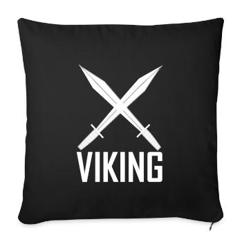 Cadeau de guerrier viking germanique viking - Housse de coussin décorative 45 x 45 cm - noir - Devant
