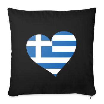 Greece - Sofa pillowcase 17,3'' x 17,3'' (45 x 45 cm) - black - Front