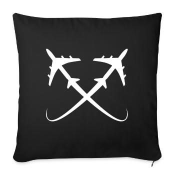 Avions avions - Housse de coussin décorative 45 x 45 cm - noir - Devant