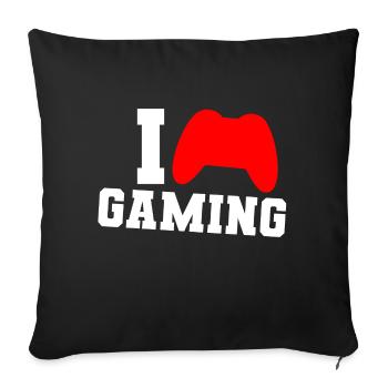 I LOVE GAMING - Sofa pillowcase 17,3'' x 17,3'' (45 x 45 cm) - black - Front