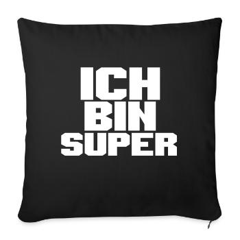 ICH BIN SUPER - Sofakissenbezug 45 x 45 cm - Schwarz - Vorne