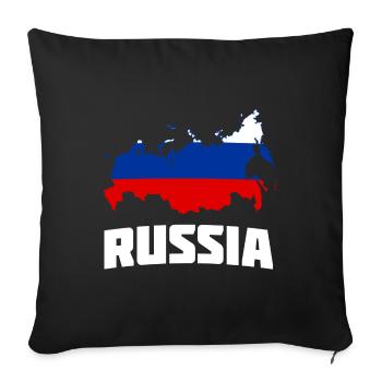 Russie Russie Carte Carte Pays Cadeau - Housse de coussin décorative 45 x 45 cm - noir - Devant