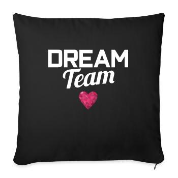 DREAM TEAM - Sofa pillowcase 17,3'' x 17,3'' (45 x 45 cm) - black - Front
