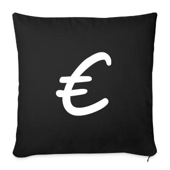 Eurozeichen Euro Geld - Sofakissenbezug 45 x 45 cm - Schwarz - Vorne