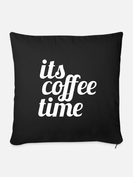 Coffee Time - Sofakissenbezug 45 x 45 cm - Schwarz
