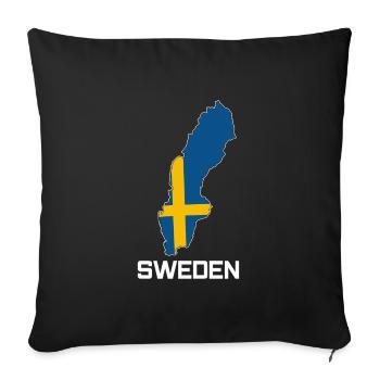 Sweden Sweden National Pride Home Gift - Sofa pillowcase 17,3'' x 17,3'' (45 x 45 cm) - black - Front