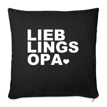 Lieblings Opa - Großvater - Opi - Großeltern - Sofakissenbezug 45 x 45 cm - Schwarz - Vorne
