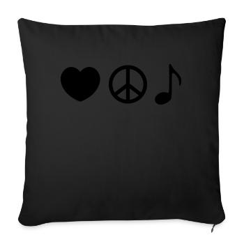 music - Sofa pillowcase 17,3'' x 17,3'' (45 x 45 cm) - black - Front