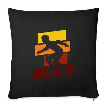 Roller Derby - Sofakissenbezug 45 x 45 cm - Schwarz - Vorne