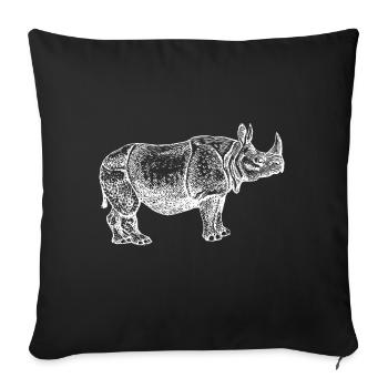 Rhinoceros - Sofa pillowcase 17,3'' x 17,3'' (45 x 45 cm) - black - Front