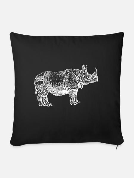 Nashorn - Sofakissenbezug 45 x 45 cm - Schwarz