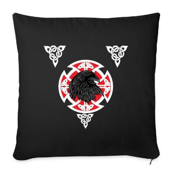 Kelten Schild,celtic,Rabe Shirt,Wikinger Geschenk - Sofakissenbezug 45 x 45 cm - Schwarz - Vorne