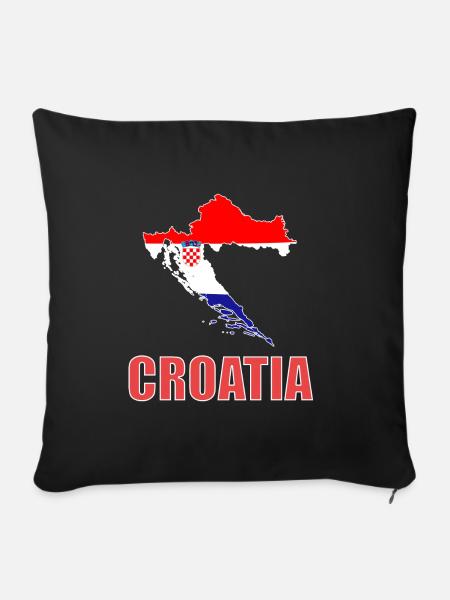 Croatia - Sofakissenbezug 45 x 45 cm - Schwarz