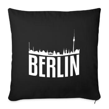 Skyline Berlin - Housse de coussin décorative 45 x 45 cm - noir - Devant