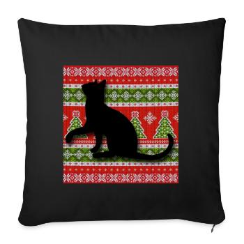 Christmas Cats Cats Cats - Sofa pillowcase 17,3'' x 17,3'' (45 x 45 cm) - black - Front