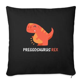 Preggosaurus Rex Expectant Mama Dinosaur Design - Housse de coussin décorative 45 x 45 cm - noir - Devant