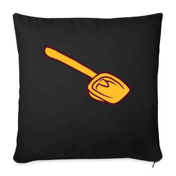 yellow shovel sandbox toy shovel eime - Sofa pillowcase 17,3'' x 17,3'' (45 x 45 cm) - black - Front