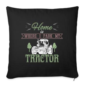 tractor - Sofa pillowcase 17,3'' x 17,3'' (45 x 45 cm) - black - Front