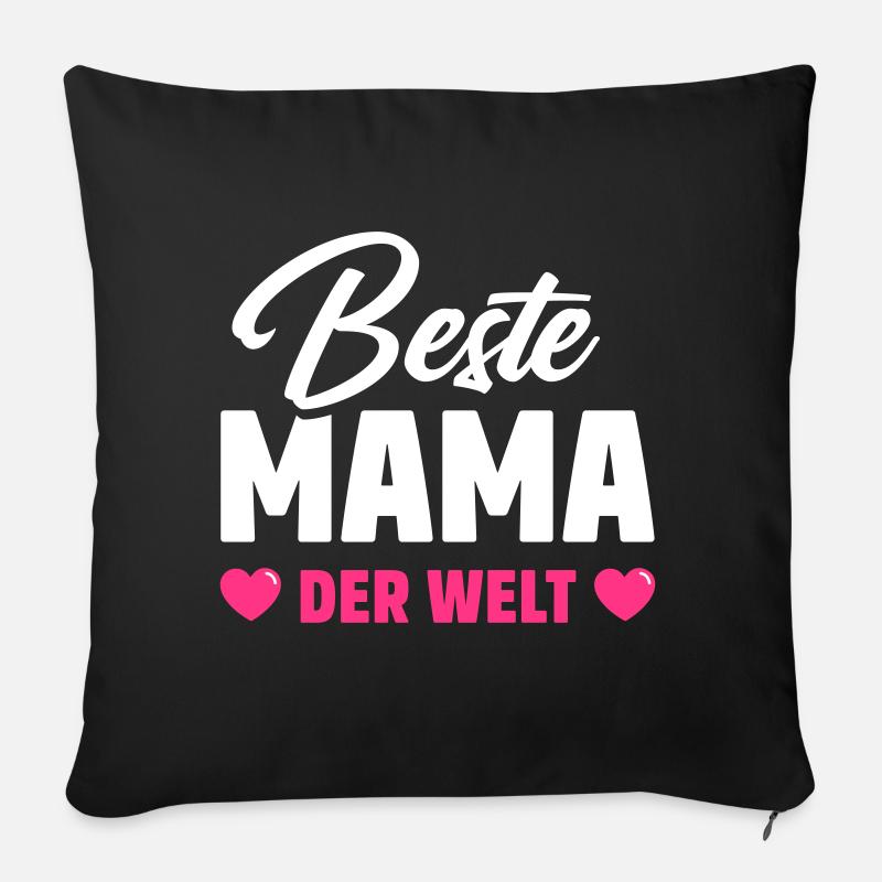 Beste Mama der Welt | Herz | Geschenk - Sofakissenbezug 45 x 45 cm - Schwarz