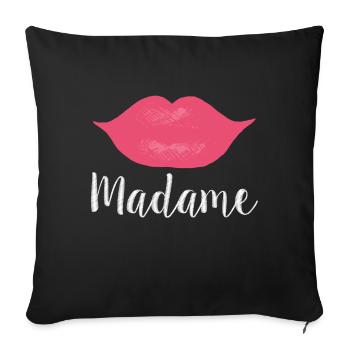 Madame Lips Big white - Sofa pillowcase 17,3'' x 17,3'' (45 x 45 cm) - black - Front