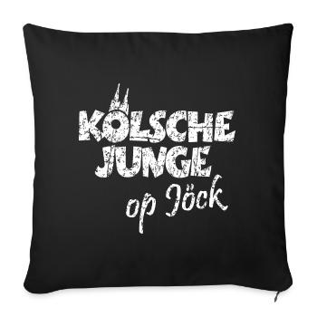 Kölsche Junge Op Jöck Kölsch Köln - Sofakissenbezug 45 x 45 cm - Schwarz - Vorne