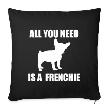 French Bulldog - Sofakissenbezug 45 x 45 cm - Schwarz - Vorne