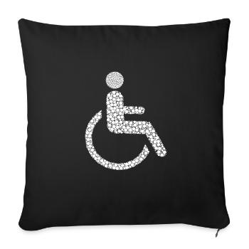fauteuils roulants - Housse de coussin décorative 45 x 45 cm - noir - Devant