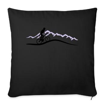 Mountain biking, cycling - Housse de coussin décorative 45 x 45 cm - noir - Devant