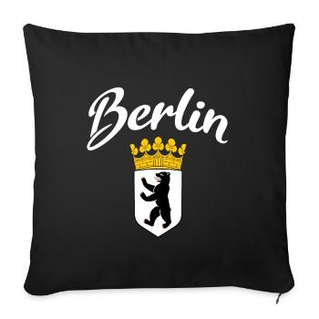 Berlin Berlin bear coat of arms - Sofa pillowcase 17,3'' x 17,3'' (45 x 45 cm) - black - Front