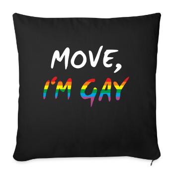 Move, I'm Gay - Gay Pride - Housse de coussin décorative 45 x 45 cm - noir - Devant