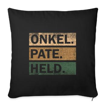 Onkel Pate Held Geschenkidee - Sofakissenbezug 45 x 45 cm - Schwarz - Vorne