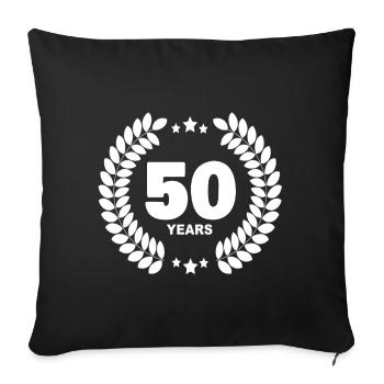 50 years - Sofa pillowcase 17,3'' x 17,3'' (45 x 45 cm) - black - Front