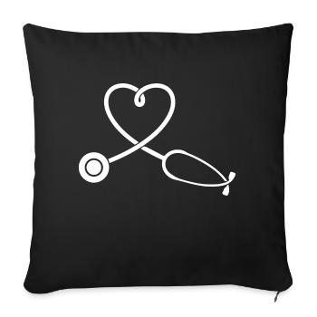 Infirmière Médecin Infirmière Hôpital - Housse de coussin décorative 45 x 45 cm - noir - Devant