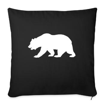 Bear silhouette - Sofa pillowcase 17,3'' x 17,3'' (45 x 45 cm) - black - Front