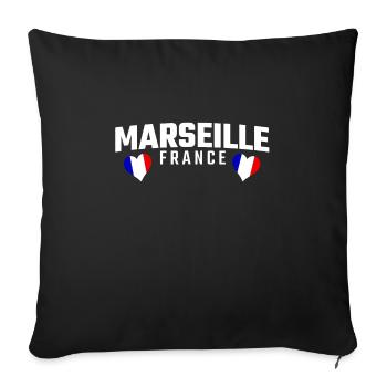 MARSEILLE FRANCE - Housse de coussin décorative 45 x 45 cm - noir - Devant