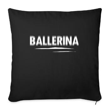 Ballerina Pepp Line Koks Ecstasy Lustiger Spruch - Sofakissenbezug 45 x 45 cm - Schwarz - Vorne