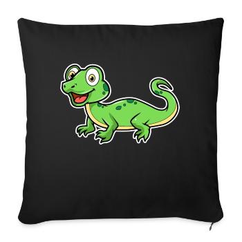 lizard - Sofa pillowcase 17,3'' x 17,3'' (45 x 45 cm) - black - Front