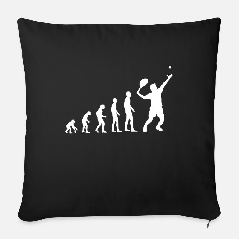 Tennis Evolution - Sofakissenbezug 45 x 45 cm - Schwarz