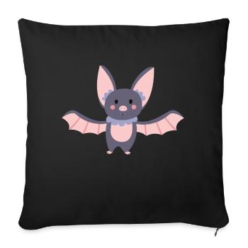 bat - Sofa pillowcase 17,3'' x 17,3'' (45 x 45 cm) - black - Front