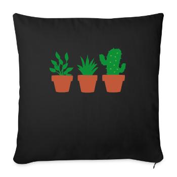 les plantes - Housse de coussin décorative 45 x 45 cm - noir - Devant