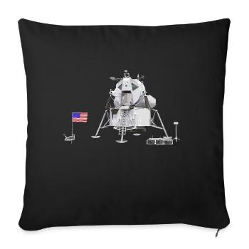 Lunar module on the moon - Sofa pillowcase 17,3'' x 17,3'' (45 x 45 cm) - black - Front