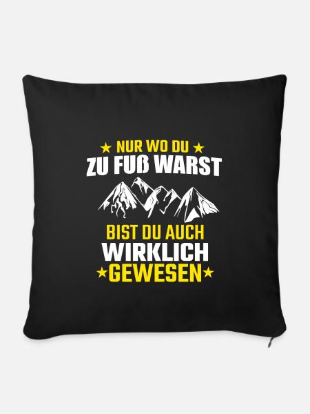 Wandern Spazieren Berge Geschenk - Sofakissenbezug 45 x 45 cm - Schwarz