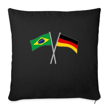 Germany and Brazil gift - Sofa pillowcase 17,3'' x 17,3'' (45 x 45 cm) - black - Front