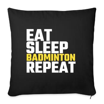 badminton - Sofa pillowcase 17,3'' x 17,3'' (45 x 45 cm) - black - Front