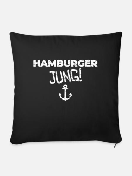 Hamburger Jung - Sofakissenbezug 45 x 45 cm - Schwarz