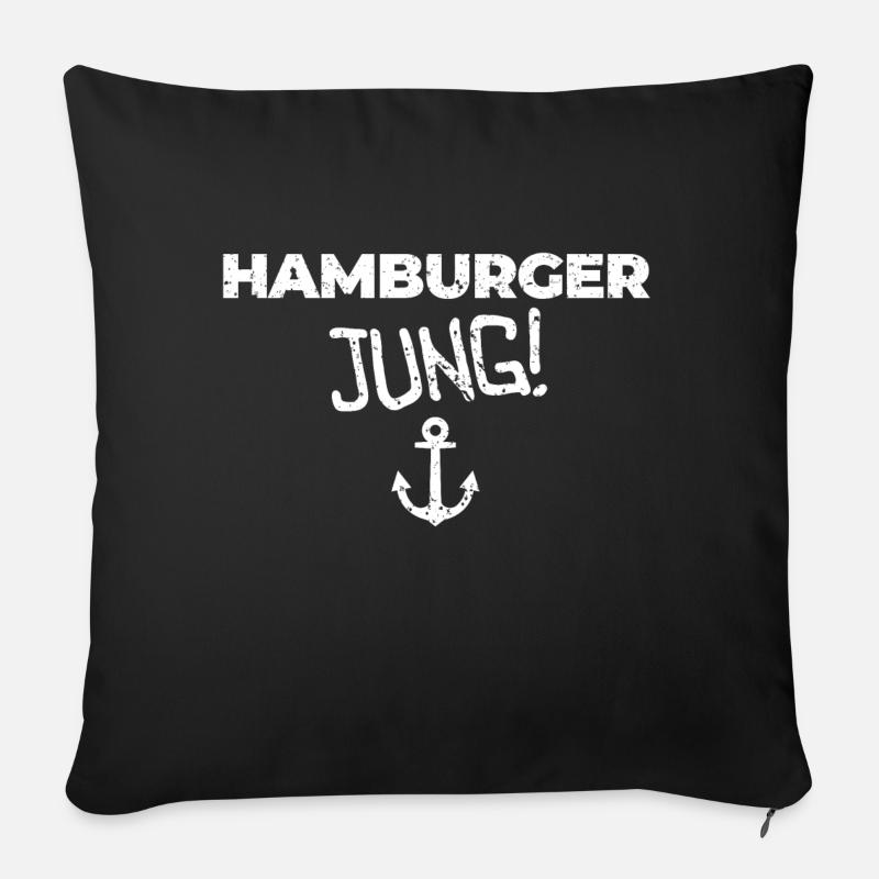 Hamburger Jung - Sofakissenbezug 45 x 45 cm - Schwarz