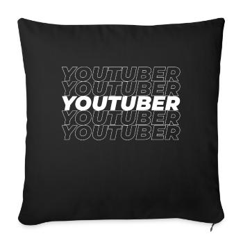 YouTuber - Housse de coussin décorative 45 x 45 cm - noir - Devant